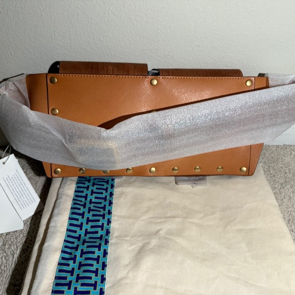 Tory Burch Studded Leather Belt Bag - Brown In Woodgrain - Picture 3 of 3